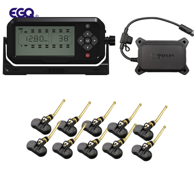 12 Wiel Vrachtwagen Bandenspanningscontrolesysteem 203 Psi TPMS Gebundelde Sensoren 433.92MHz 12mA