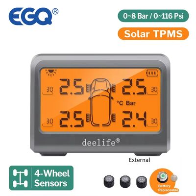 MY77 Solar Car TPMS Monitoring Tire Pressure 433MHz Externe sensor