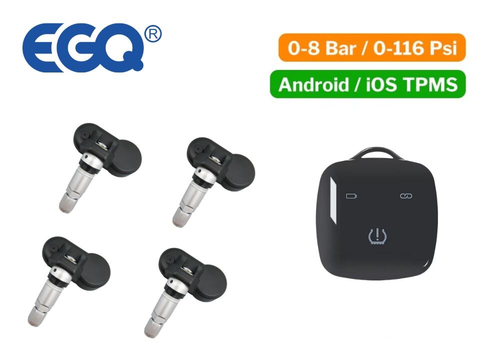 Car BL8 Draadloze Interne TPMS Sensor met Oplaadbare Ontvanger Sleutelhanger en Mobiele APP Compatibel met Android & IOS