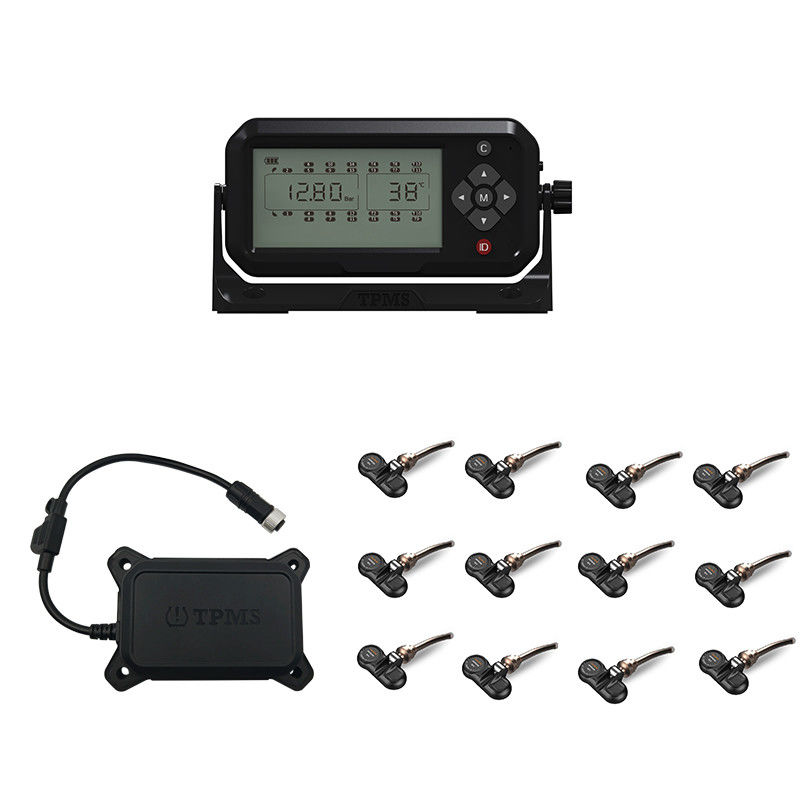 12 Wiel Vrachtwagen Bandenspanningscontrolesysteem TPMS Gebundelde Sensoren 433.92MHz 12mA 203 Psi