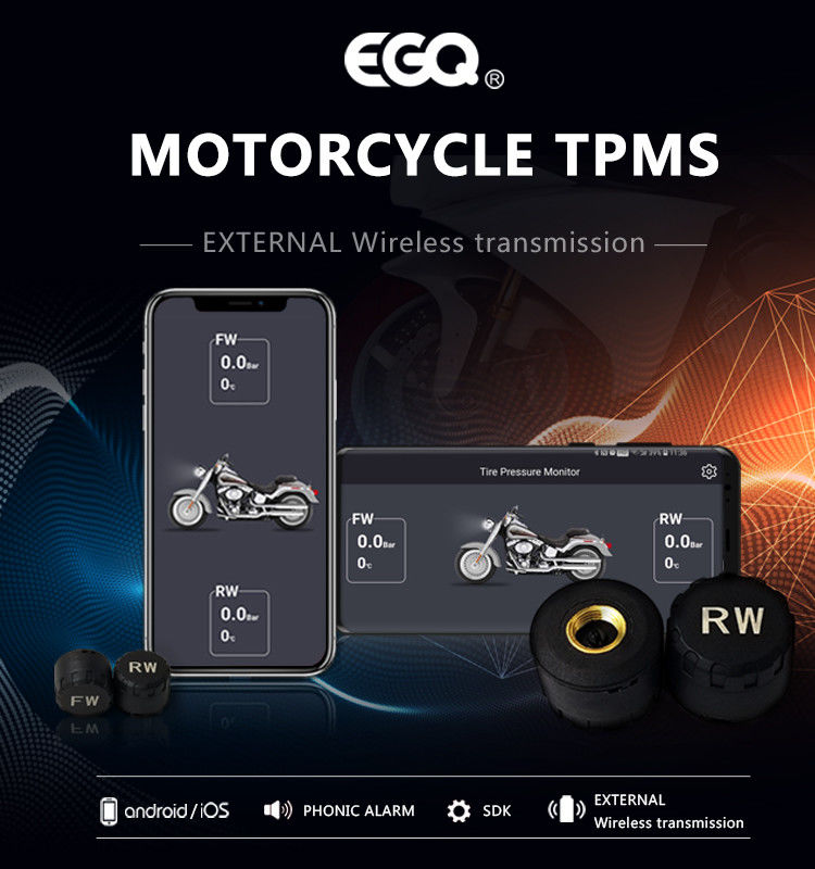 Wielsensor Bluetooth 4,0 2.4Ghz-Motorfiets TPMS van APK 2-3
